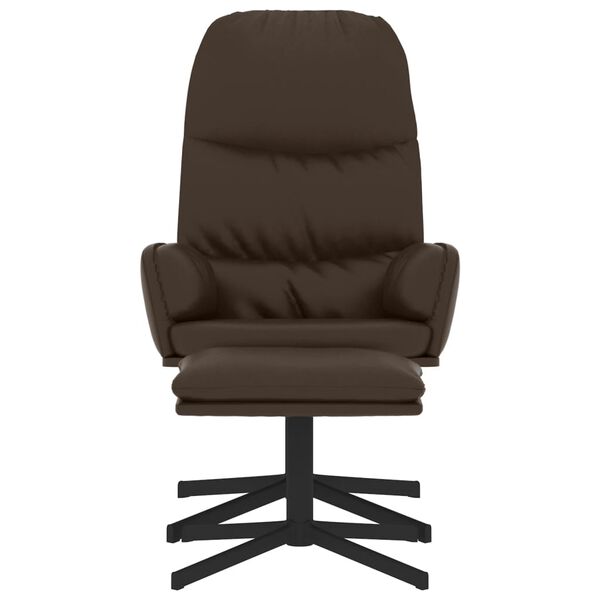 vidaXL Relaxsessel mit Hocker Braun Kunstleder