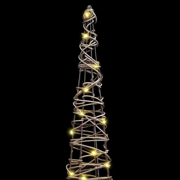 vidaXL Weihnachtsbaum 3 pcs Warmweiß 20 x 20 x 80 cm Rattan