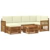 vidaXL Outdoor-Sofagarnitur 6 Stk. Natur und Creme
