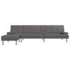 vidaXL Schlafsofa in L-Form Grau 255x140x70 cm Kunstleder