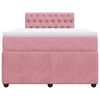 vidaXL Boxspringbett mit Matratze Rosa 120x200 cm Samt