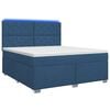 vidaXL Boxspringbett mit Matratze mit Kopfteil Blau 160 x 200 cm Stoff