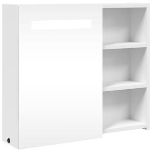 vidaXL Spiegelschrank mit LED-Beleuchtung Wei&szlig; 60x13x52 cm