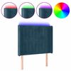 vidaXL LED Kopfteil Dunkelblau 83x16x118/128 cm Samt