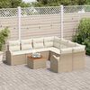 vidaXL Garten-Sofa-Set 9 pcs Beige Poly Rattan
