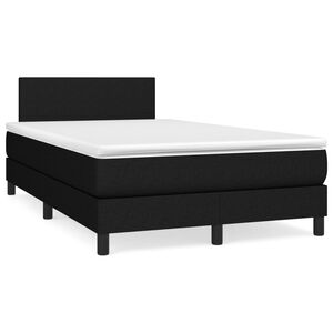 vidaXL Boxspringbett mit Matratze Schwarz 120x200 cm Stoff