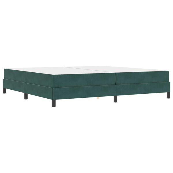 vidaXL Boxspringbett mit Matratze Dunkelgr&uuml;n 200 x 210 cm Stoff