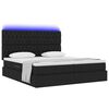 vidaXL Bett mit LED-Lichtleisten Schwarz 180 x 200 cm Stoff