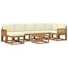 vidaXL Outdoor-Sofagarnitur mit Kissen 8 pcs Natur und Creme Polyester