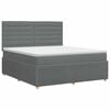 vidaXL Boxspringbett mit Matratze Dunkelgrau 160 x 200 cm Stoff