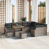 vidaXL Garten-Sofa-Set mit Kissen 12 pcs Grau Poly Rattan