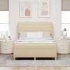 vidaXL Boxspringbett mit Matratze Dunkelgrau 90x190 cm Creme Stoff