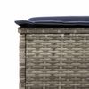 vidaXL Sonnenliege mit Kissen Grau Poly Rattan