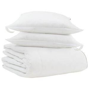 vidaXL Winterbettdecke mit Kissen 3 pcs Wei&szlig; Daunenfeder