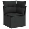 vidaXL Garten-Sofa-Set mit Kissen 5 pcs Schwarz
