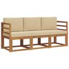 vidaXL Outdoor-Sofagarnitur mit Kissen 3 pcs Natur und Beige