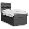 vidaXL Boxspringbett mit Matratze Dunkelgrau 100x200 cm Stoff