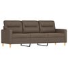 vidaXL 3-Sitzer-Sofa mit Hocker Taupe 180 cm Stoff