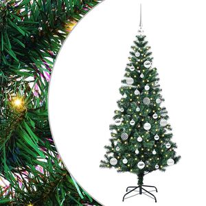 vidaXL K&uuml;nstlicher vorbeleuchteter Weihnachtsbaum Gr&uuml;n 150 cm