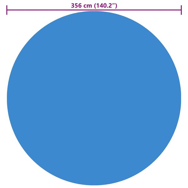 vidaXL Poolabdeckung Blau 356 cm PE