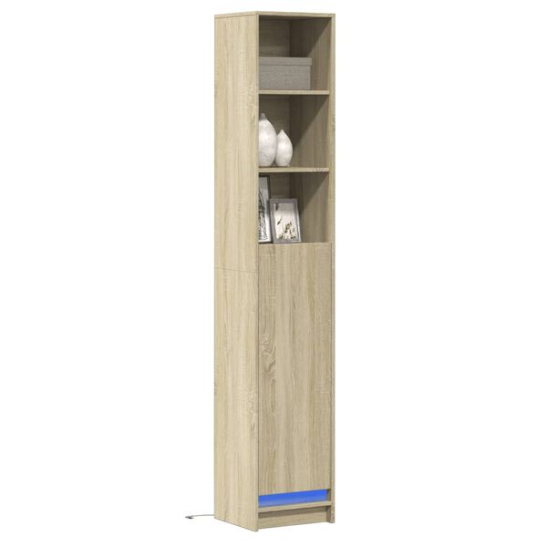 vidaXL LED-Sideboard Sonoma-Eiche 36x32,5x200 cm Holzwerkstoff