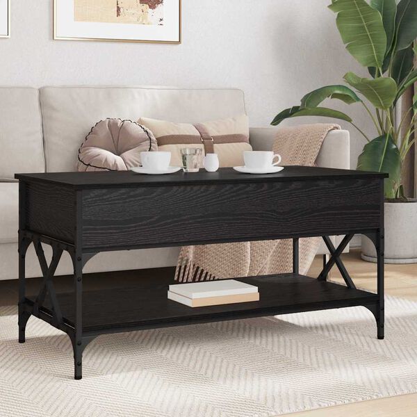 vidaXL Couchtisch Schwarz Eichen-Optik 100 x 50 x 50 cm Holzwerkstoff