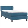 vidaXL Boxspringbett mit Matratze Dunkelblau 80x210 cm Samt