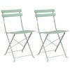 vidaXL Gartenklappstuhl 2 pcs Hellmint 42 x 46 x 82cm Metall