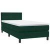 vidaXL Boxspringbett mit Matratze Dunkelgr&uuml;n 80x220 cm Samt