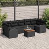 vidaXL Gartensofa-set mit Speicher 8 pcs Schwarz Poly-Rattan