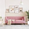 vidaXL Chesterfield-Sofa mit Nackenrollen 2-Sitzer Rosa Samt