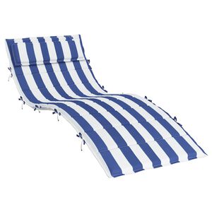 vidaXL Sonnenliegen-Auflage Blau&Wei&szlig; Gestreift 180x60x4 Oxford-Gewebe