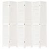 vidaXL 6-tlg. Raumteiler Wei&szlig; Massivholz Paulownia