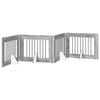 vidaXL Klappbares Hundetor mit St&auml;ndern 4 stk. Sonoma-Grau 321 cm