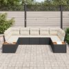 vidaXL Gartensofa-set mit Kissen 5 pcs Schwarz und Creme Polyrattan