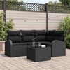 vidaXL Gartensofa-set mit Kissen 5 pcs Schwarz Poly-Rattan