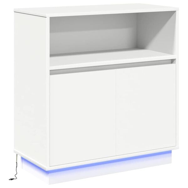 vidaXL LED-Sideboard Weiß 71 x 34,5 x 75 cm Holzwerkstoff