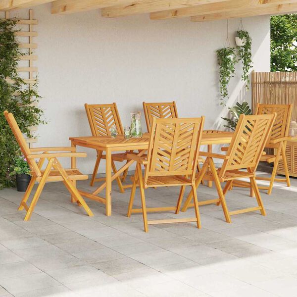 vidaXL Garten Essgruppe 7 pcs Braun Massivholz Akazie