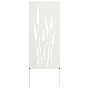 vidaXL Garten Sichtschutz-Leinwand Floral Weiß 50 x 140 cm