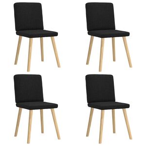 vidaXL Esszimmerst&uuml;hle 4 Stk. Schwarz Stoff