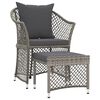 vidaXL 2-tlg. Garten-Lounge-Set mit Kissen Grau Poly Rattan