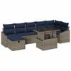 vidaXL Gartensofa-set mit Kissen 8 pcs Grau Poly-Rattan