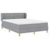 vidaXL Boxspringbett mit Matratze Hellgrau 140 x 200 cm Stoff