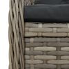 vidaXL 7-tlg. Garten-Essgruppe mit Kissen Grau Poly Rattan