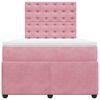 vidaXL Boxspringbett mit Matratze Rosa 120x190 cm Samt