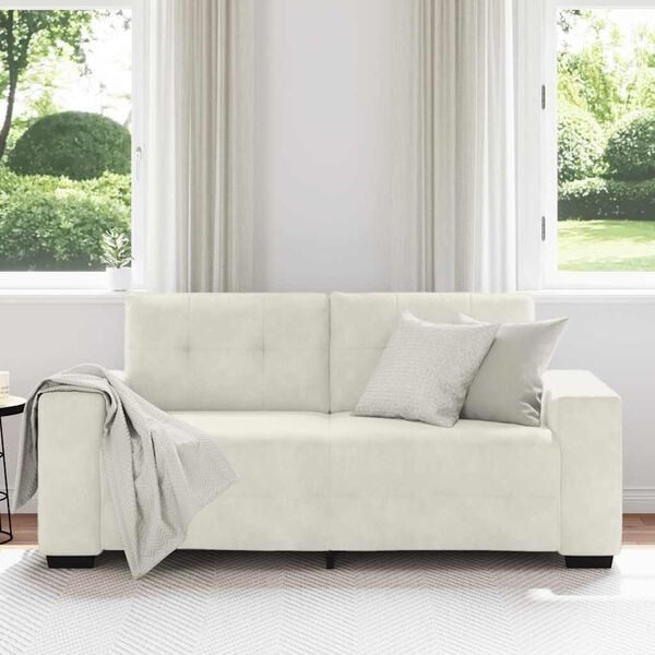 vidaXL Zweisitzer-Sofa Creme 140 cm Samt