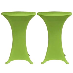 vidaXL Stretch Tischhusse 2 Stk 60 cm Gr&uuml;n
