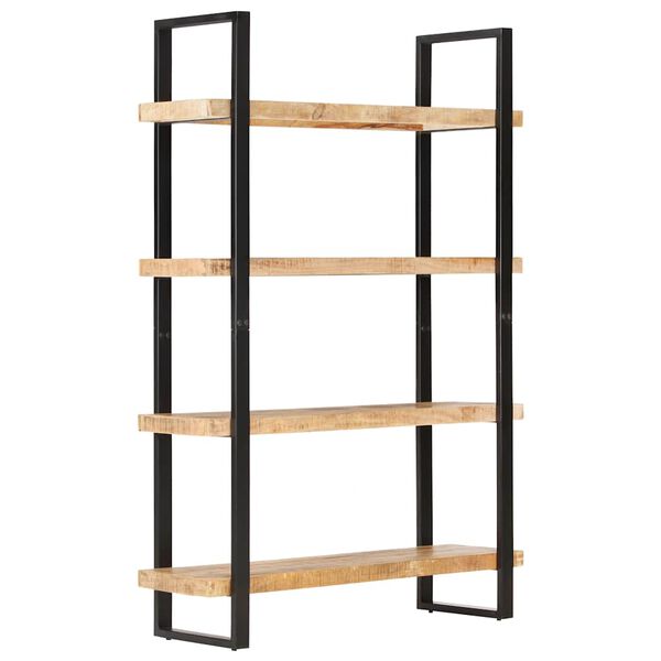 vidaXL Bücherregal mit 4 Böden 120x40x180 cm Raues Mangoholz