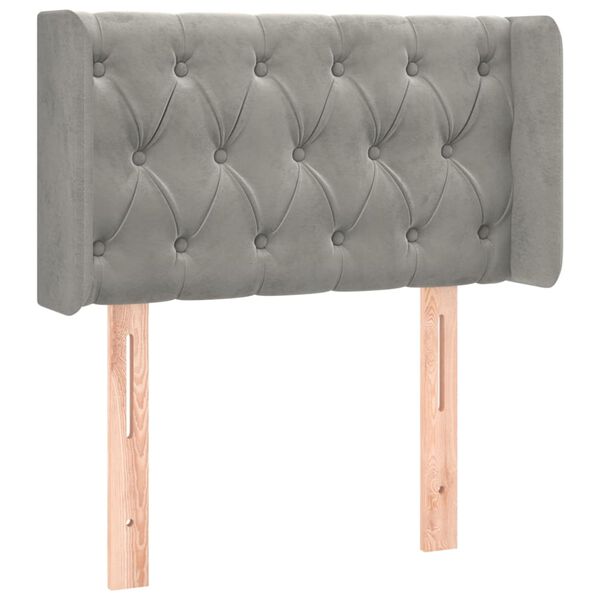 vidaXL LED Kopfteil Hellgrau 83x16x78/88 cm Samt