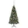 vidaXL K&uuml;nstlicher Weihnachtsbaum mit Beleuchtung Kugeln Zapfen 180 cm